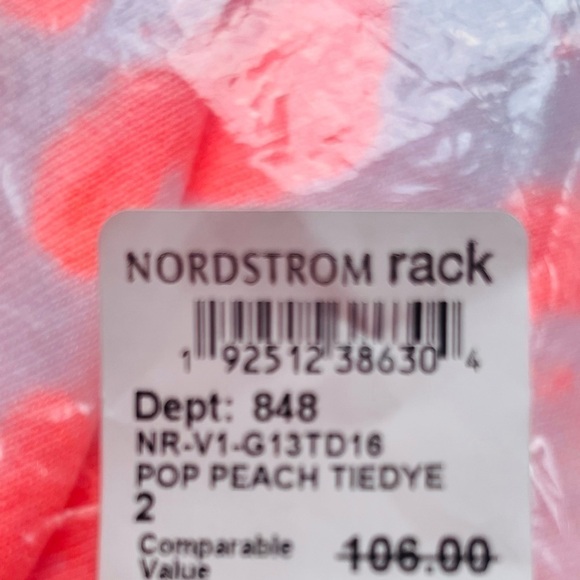 SUNDRY sweat shorts pop peach tiedye  drawstring terry  NR-V1-G13TD16 size M - Picture 13 of 14